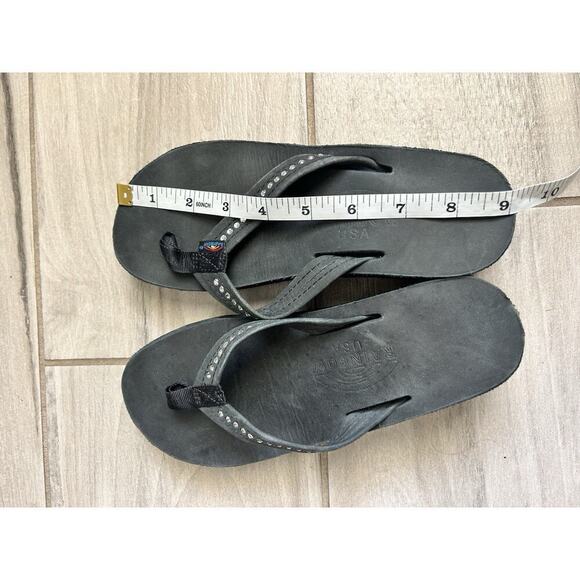 kids rainbow flip flops Platform Black With Rhinestones 4Y KB - Picture 4 of 4